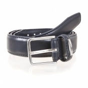 Mens Classic Navy Blue Leather Belt Made by Dents Style 8-1047